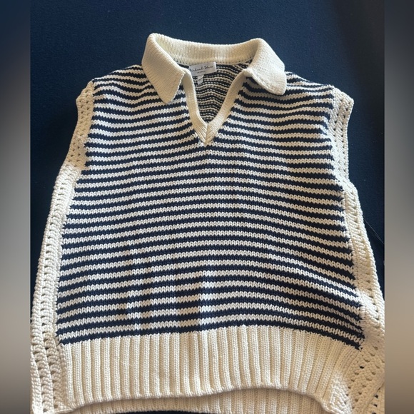 MICHAEL STARS “Nocturnal Striped /Torrance Knit Sweater Vest” zoom in for deets - Picture 1 of 11